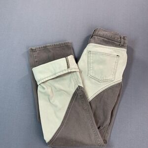 BDG Cowboy Jeans Womens 27 Brown Cream Colorblock High Rise Straight Denim